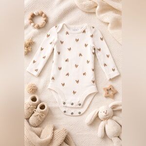 Carter's Cream and Brown Chicken Bodysuit